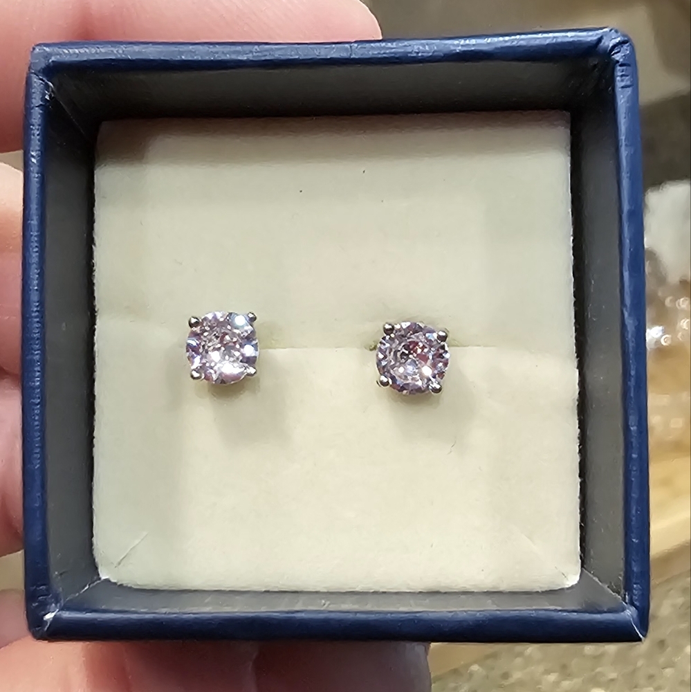 Sterling sliver Stater DiamondAura 1.00 carat earrings - Picture 4 of 4